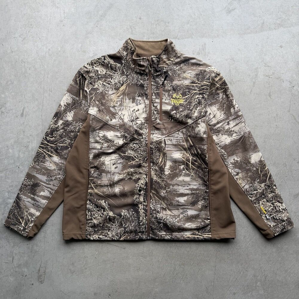 RealTree Max 1 XT Camo Fleece Mens XL Jacket Zip Outdoor Hunting Scent Factor